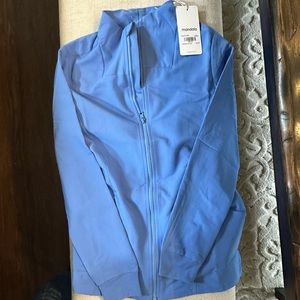 Mandala Ceil blue jacket, scrub top and pants